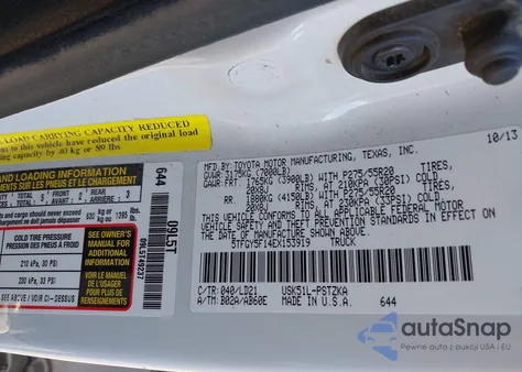 2014 Toyota Tundra 1794 5.7L V8 из США, поврежденный, VIN 5TFGY5F14EX153919